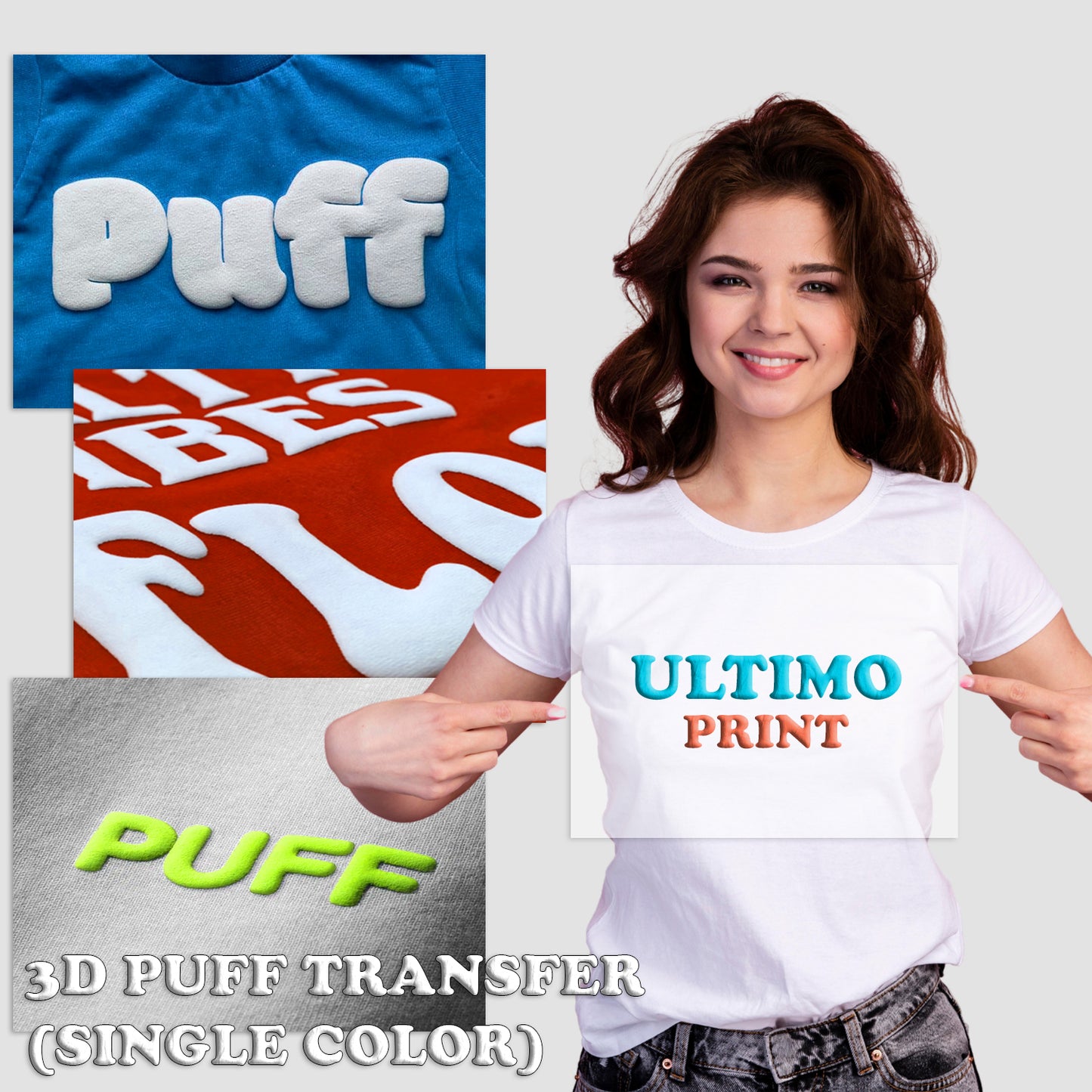 3D Puff Transfers (Single Color Print)