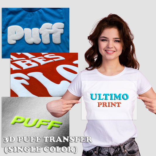 3D Puff Transfers (Single Color Print)